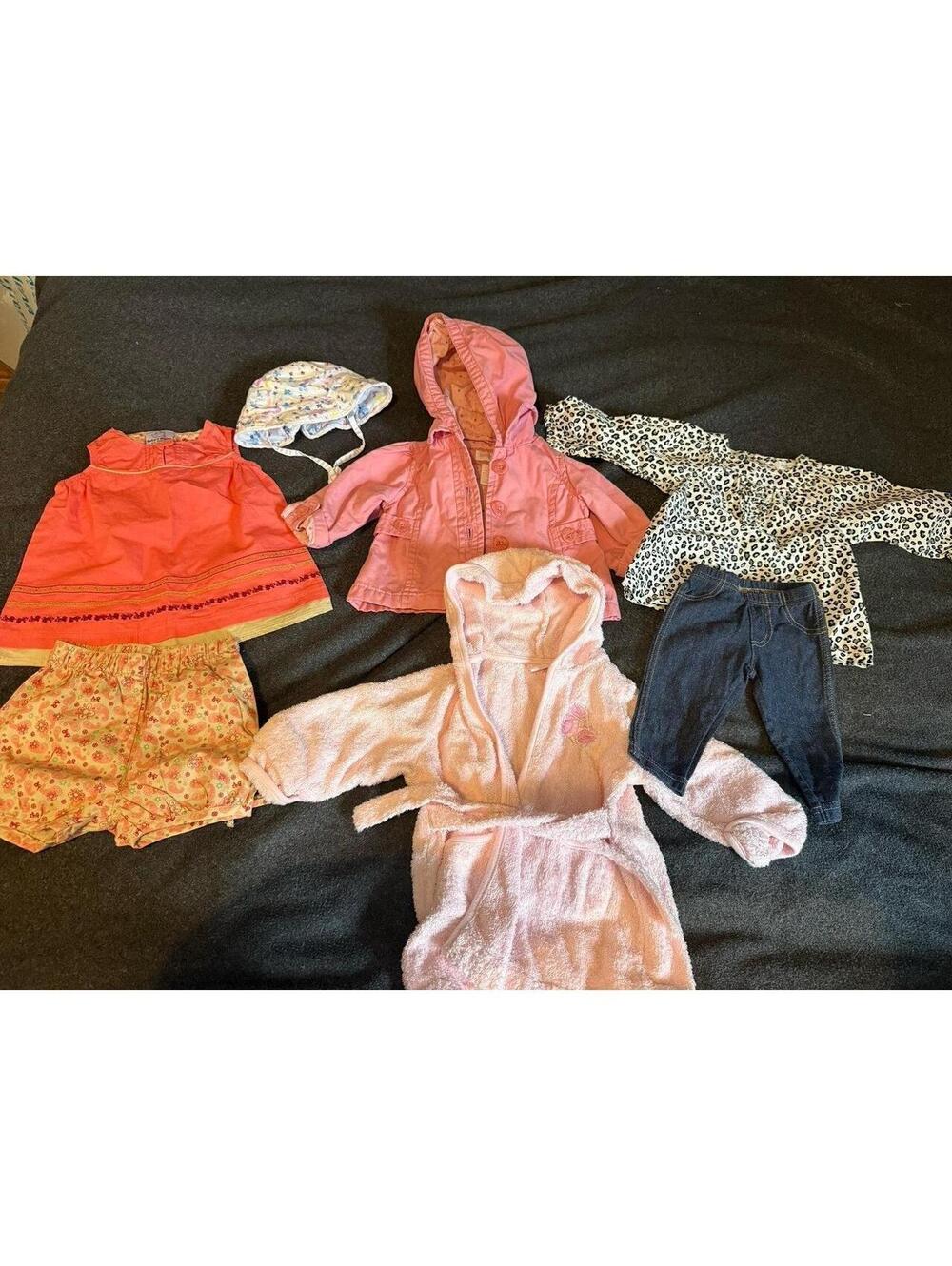 Baby Girl Clothes Lot 0-6M Carters Genuine Baby Jacket Robe Rompers 13pc Bundle